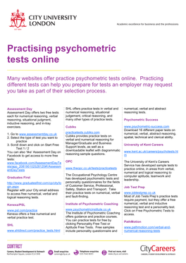 Practising Psychometric Tests Online