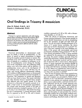 Oral Findings in Trisomy 8 Mosaicism