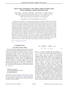 Type I Seesaw Mechanism As the Common Origin of Neutrino Mass, Baryon Asymmetry, and the Electroweak Scale
