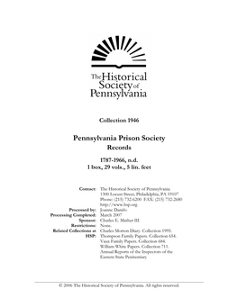 Pennsylvania Prison Society Records