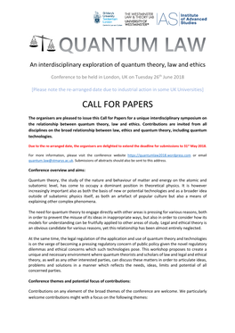 Updated Quantum Law Call for Papers