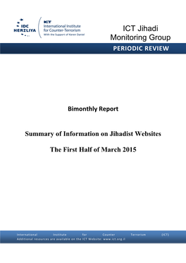 ICT Jihadi Monitoring Group PERIODIC REVIEW