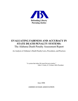 The Alabama Death Penalty Assessment Report