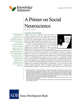 A Primer on Social Neuroscience by Olivier Serrat