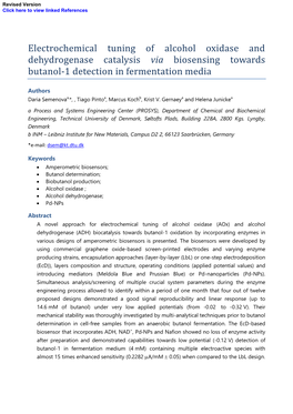 Electrochemical Tuning of Alcohol Oxidase and Dehydrogenase Catalysis Via Biosensing Towards Butanol-1 Detection in Fermentation Media