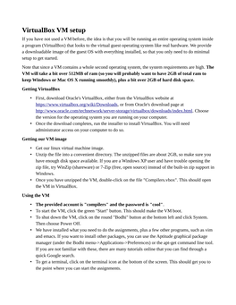 Virtualbox VM Setup