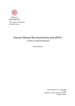 Ancient Human Reconstructions and Adna Is There an Ethical Dilemma?