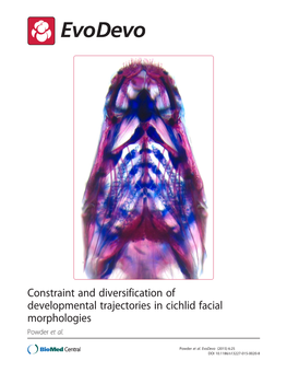 Constraint and Diversification of Developmental Trajectories in Cichlid Facial Morphologies Powder Et Al