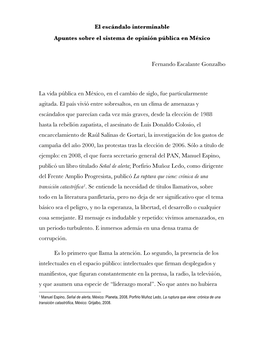 El Escándalo Interminable Apuntes Sobre El Sistema De Opinión Pública En México