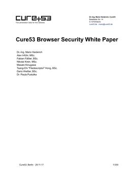 Cure53 Browser Security White Paper