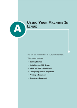 Using Your Machine in Linux Installing the MFP Driver