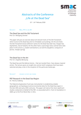 Abstracts of the Conference „Life at the Dead Sea“