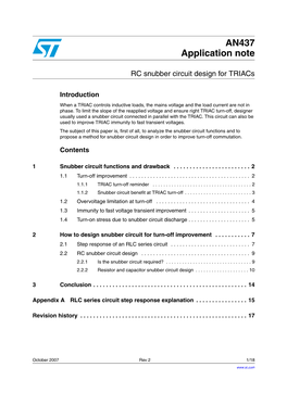 RC Snubber Circuit Design for Triacs