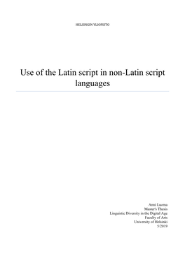 Use of the Latin Script in Non-Latin-Script Languages