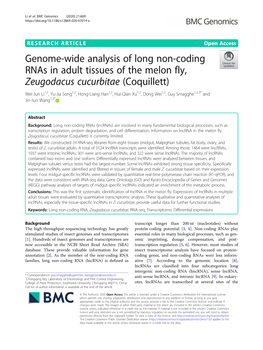 Genome-Wide Analysis of Long Non-Coding Rnas in Adult Tissues Of