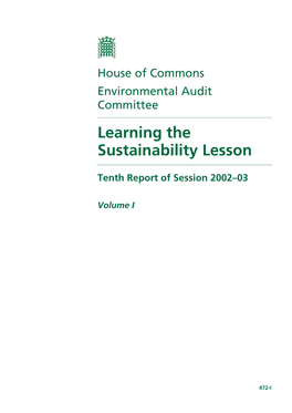 Learning the Sustainability Lesson