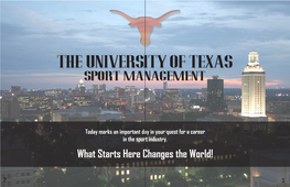 The University of Texas Sport Management