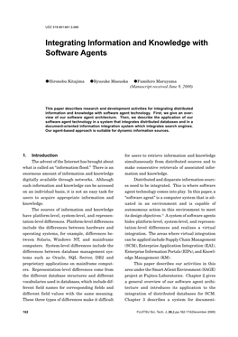 Integrating Information and Knowledge with Software Agents