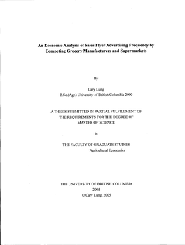 An Economic Analysis of Sales Flyer Advertising Frequency by Competing Grocery Manufacturers and Supermarkets