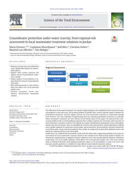 Groundwater Protection Under Water Scarcity; from Regional Risk Assessment to Local Wastewater Treatment Solutions in Jordan