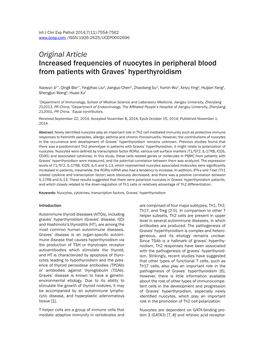 Original Article Increased Frequencies of Nuocytes in Peripheral Blood from Patients with Graves’ Hyperthyroidism