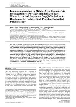 Immunomodulation in Middle-Aged Humans Via the Ingestion of Physta