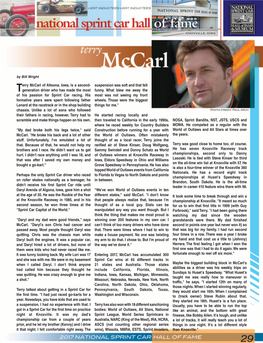 Terry Mccarl Over the Years, TMAC Promotions Has Also Held the Non-Wing Ultimate Continued from Page 29