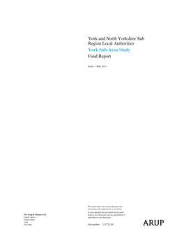 York and North Yorkshire Sub Region Local Authorities York Sub-Area Study Final Report