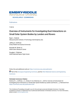 Overview of Instruments for Investigating Dust Interactions on Small Solar System Bodies by Landers and Rovers