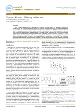 Pharmacokinetics of Dietary Isoflavones Sabarinath Chandrasekharan* and Annie Aglin Department of Biotechnology, PSG College of Technology, India