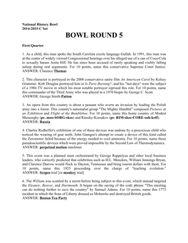 Bowl Round 5