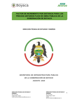 Factor De Incremento Por Distancia Para Los Precios Unitarios Fijos De