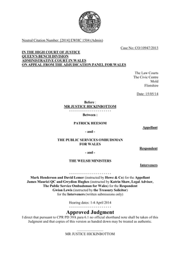 High Court Judgment Template