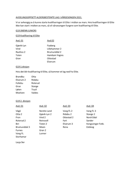 Pdf Avdelingsoppsett Ungdomsfotball Våren 2021