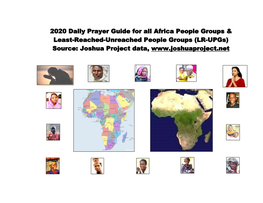 2020 Daily Prayer Guide for All Africa People Groups & All LR-Upgs = Least-Reached