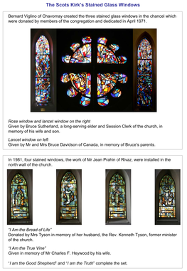 The Scots Kirk's Stained Glass Windows