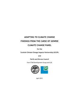 Adapting to Climate Change Findings from the Carse of Gowrie Climate Change Panel