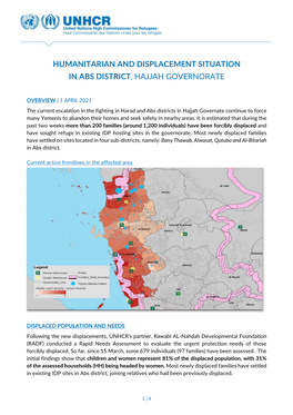 Humanitarian and Displacement Situation in Abs District, Hajjah Governorate