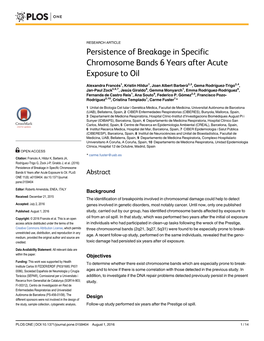 Persistence of Breakage in Specific Chromosome Bands 6 Years After Acute Exposure to Oil