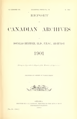 Report on Canadian Archives, 1901