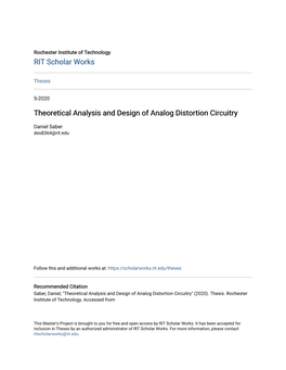 Theoretical Analysis and Design of Analog Distortion Circuitry