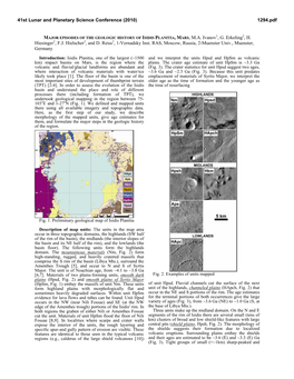 Introduction: Isidis Planitia, One of the Largest (~1500 Km) Impact Basins on Mars, Is the Region Where the Volcanic and Fluvial