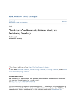 And Community: Religious Identity and Participatory Sing-Alongs