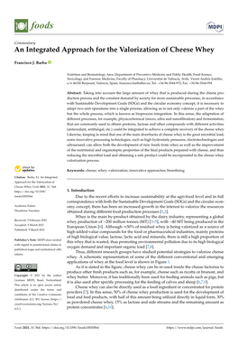 An Integrated Approach for the Valorization of Cheese Whey