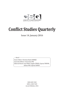 Conϐlict Studies Quarterly