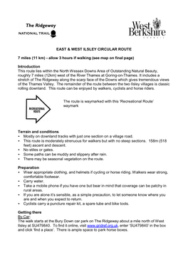 East & West Ilsley Circular Route