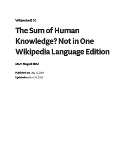 The Sum of Human Knowledge? Not in One Wikipedia Language Edition