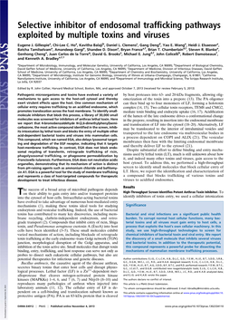 Selective Inhibitor of Endosomal Trafficking Pathways Exploited By