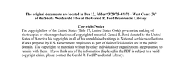 The Original Documents Are Located in Box 13, Folder “3/29/75-4/8/75 - West Coast (3)” of the Sheila Weidenfeld Files at the Gerald R