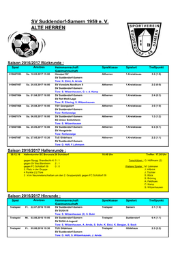 SV Suddendorf-Samern 1959 E. V. ALTE HERREN